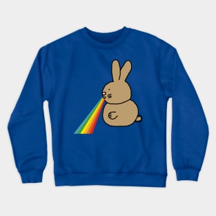 Animals with Rainbow Puke Bunny Rabbit Crewneck Sweatshirt